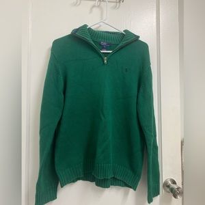 Vintage Green Polo Ralph Lauren Half Zip Up Sweater